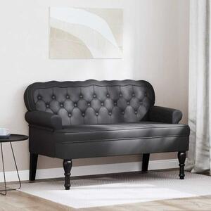 VidaXL Chesterfield Pad Fekete 119.5 x 64.5 x 75 cm Műbőr