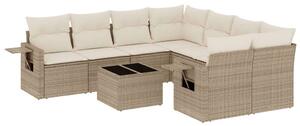VidaXL Polyrattan Kerti Ülőgarnitúra - 9 részes - Bézs