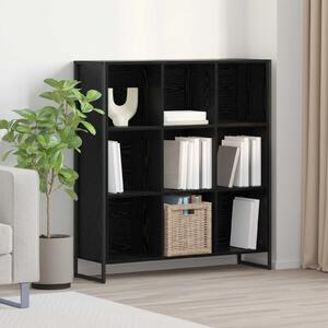 VidaXL Könyvespolc Fekete tölgy 99.5 x 30 x 108.5 cm Faanyag