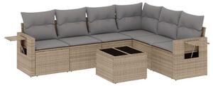 VidaXL Polyrattan Kerti Ülőgarnitúra - 7 részes - Bézs