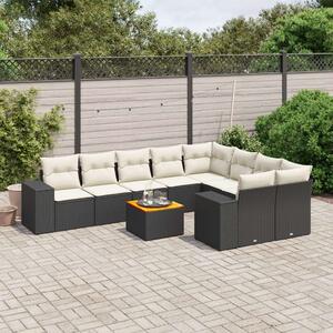 VidaXL Polyrattan Kerti Ülőgarnitúra - 10 részes - Fekete