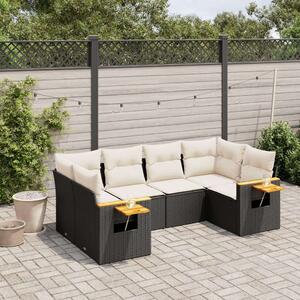 VidaXL Polyrattan Kerti Ülőgarnitúra - 6 részes - Fekete