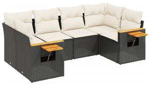VidaXL Polyrattan Kerti Ülőgarnitúra - 6 részes - Fekete