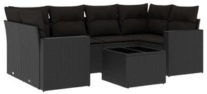 VidaXL Polyrattan Kerti Ülőgarnitúra - 7 részes - Fekete