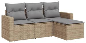 VidaXL Polyrattan Kerti Ülőgarnitúra - 4 részes - Bézs