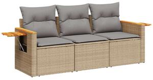 VidaXL 3 részes Polyrattan Kerti Ülőgarnitúra - Bézs