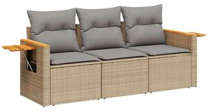 VidaXL 3 részes Polyrattan Kerti Ülőgarnitúra - Bézs