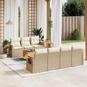 VidaXL Polyrattan Kerti Ülőgarnitúra - 8 részes - Bézs