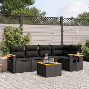 VidaXL Polyrattan Kerti Ülőgarnitúra - 6 részes - Fekete