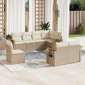 VidaXL Polyrattan Kerti Ülőgarnitúra - 8 részes - Bézs