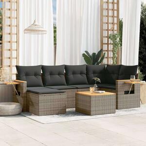 VidaXL Polyrattan Kerti Ülőgarnitúra - 7 részes - Szürke
