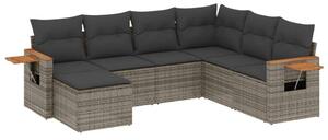 VidaXL Polyrattan Kerti Ülőgarnitúra - 7 részes - Szürke