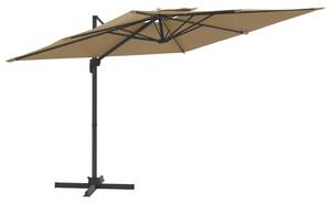 VidaXL tópszínű dupla tetős konzolos napernyő 400 x 300 cm