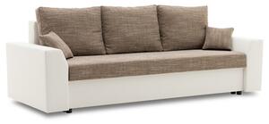 Nagyméretű szétnyitható kanapé PAUL 1 PRO Fehér eko-bőr + Cappuccino