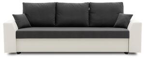 Nagyméretű szétnyitható kanapé PAUL 1 PRO Fehér eko-bőr + Sötétszürke