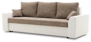 Nagyméretű szétnyitható kanapé PAUL 1 PRO Fehér eko-bőr + Cappuccino
