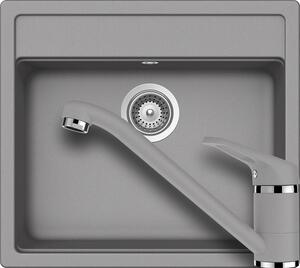 Schock Nemo N-100 konyhai mosogatótálca 570 x 510 mm és Schock Cosmo konyhai csaptelep Cristalite Croma, szürke