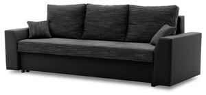 Nagyméretű szétnyitható kanapé PAUL 1 PRO Fekete eko-bőr + Fekete