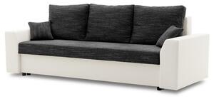 Nagyméretű szétnyitható kanapé PAUL 1 PRO Fehér eko-bőr + Fekete