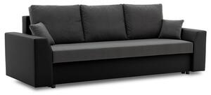Nagyméretű szétnyitható kanapé PAUL 1 PRO Fekete eko-bőr + Sötétszürke
