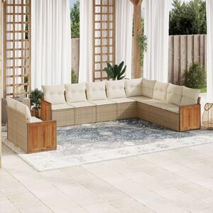 VidaXL Polyrattan Kerti Ülőgarnitúra - 10 részes - Bézs