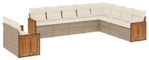 VidaXL Polyrattan Kerti Ülőgarnitúra - 10 részes - Bézs