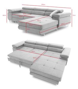 Szétnyitható sarok kanapé RIGATTO VI PRO 1 Jobb Rözsaszín