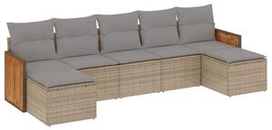 VidaXL Polyrattan Kerti Ülőgarnitúra - 7 részes - Bézs