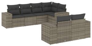 VidaXL Polyrattan Kerti Ülőgarnitúra - 7 részes - Szürke