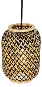 Keleti függő lámpa bambusz fekete 3 fényű - Yvonne