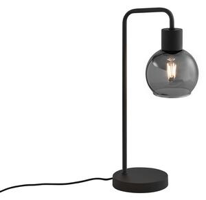 Art Deco asztali lámpa fekete füstüveggel - Vidro