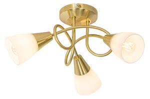 Klasszikus mennyezeti lámpa arany opálüveggel 3 fényű - Inez