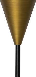 Modern állólámpa arany borostyán üveggel - Drop