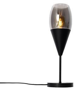 Modern asztali lámpa fekete füstüveggel - Drop