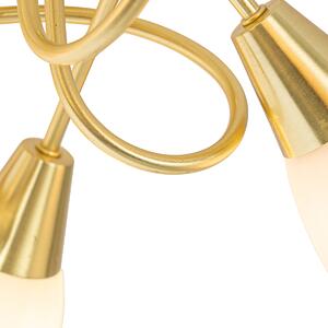 Klasszikus mennyezeti lámpa arany opálüveggel 5 fényes - Inez