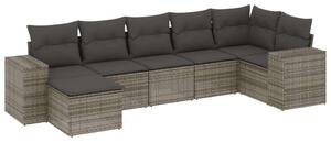 VidaXL Polyrattan Kerti Ülőgarnitúra - 7 részes - Szürke