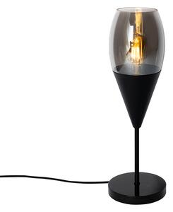 Modern asztali lámpa fekete füstüveggel - Drop