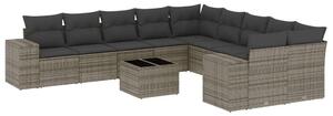 VidaXL Polyrattan Kerti Ülőgarnitúra - 11 részes - Szürke