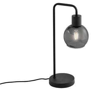 Art Deco asztali lámpa fekete füstüveggel - Vidro