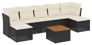 VidaXL Polyrattan Kerti Ülőgarnitúra - 8 részes - Fekete
