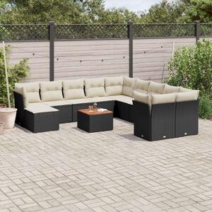 VidaXL Polyrattan Kerti Ülőgarnitúra - 12 részes - Fekete