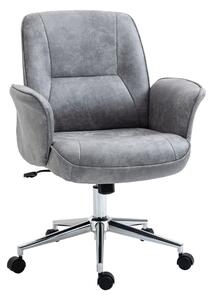 Vinsetto Ergonomikus Irodai Szék Állítható Magassággal és Hintázó Funkcióval, Mikroszálas Kárpit, 67x69x92-102 cm, Világosszürke