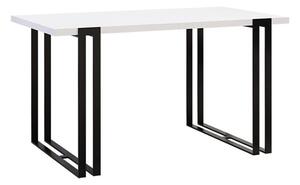 Asztal Comfivo 179, Fekete, Fehér, 76x80x140cm, Hosszabbíthatóság, Laminált forgácslap, Fém