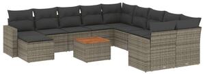 VidaXL Polyrattan Kerti Ülőgarnitúra - 14 részes - Szürke