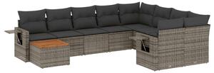 VidaXL Polyrattan Kerti Ülőgarnitúra - 10 részes - Szürke