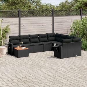 VidaXL Polyrattan Kerti Ülőgarnitúra - Fekete - 10 részes