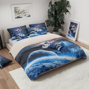 3D ASTRONAUT kék ágynemű + párnahuzat 40 x 40 cm ingyen Ágyneműhuzat mérete: 70 x 90 cm | 140 x 200 cm