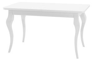 Asztal Racine 101Fényes fehér, Fehér, 76x80x140cm, Hosszabbíthatóság, Közepes sűrűségű farostlemez, Fa