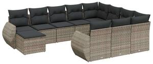 Polyrattan Kerti Ülőgarnitúra - 11 részes - Szürke