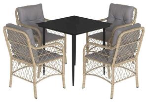 VidaXL Polyrattan Kerti Étkezőgarnitúra - 5 részes